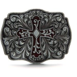 🆕Men Black Imported Vintage Cross Cowboy American Motorcyclist Belt Buckle